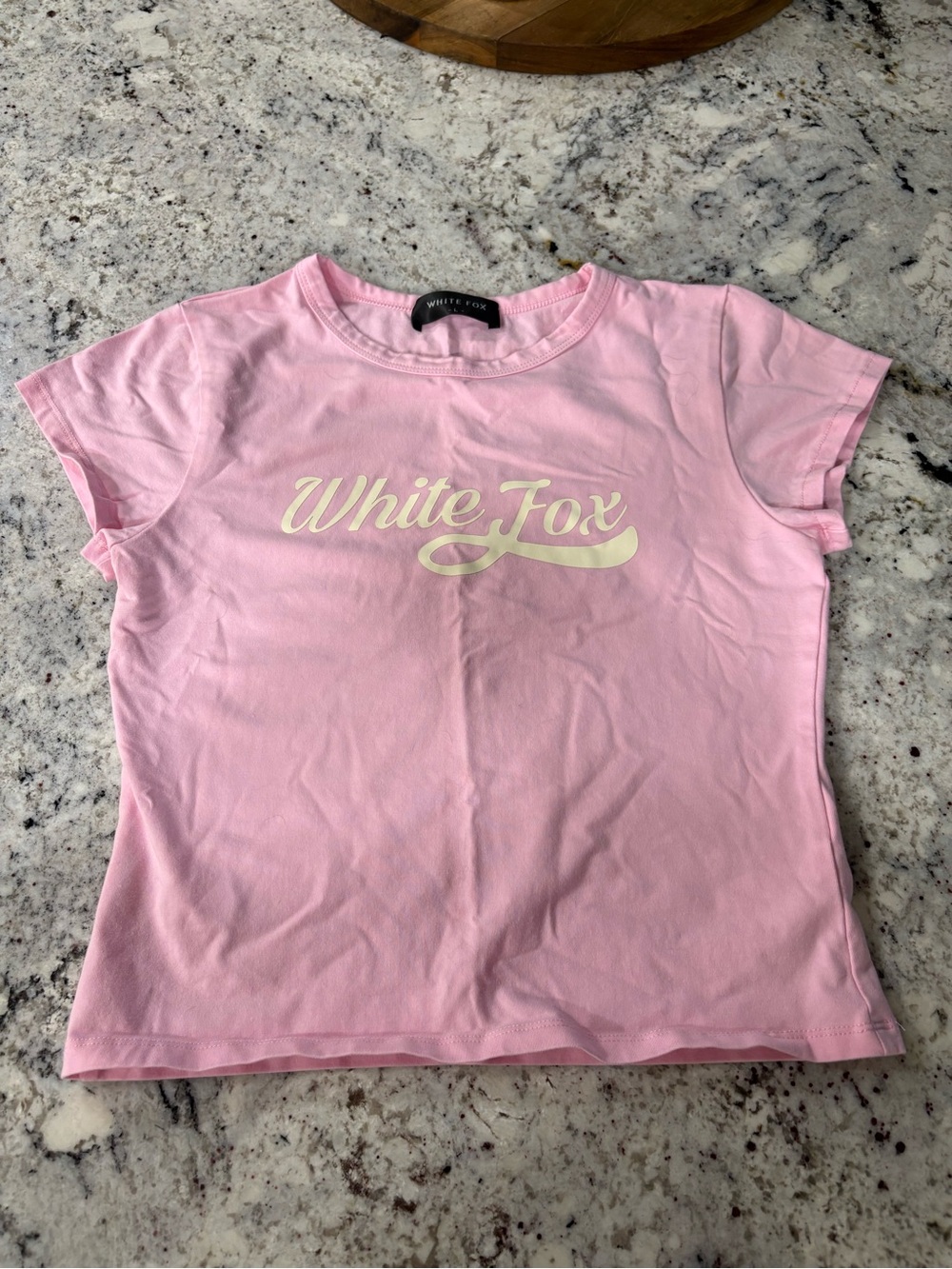 White Fox Boutique Pink Logo Crewneck Tee